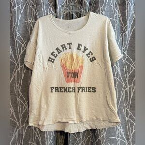 Offline by Aerie Heart Eyes for French Fries Graphic T-Shirt size Large